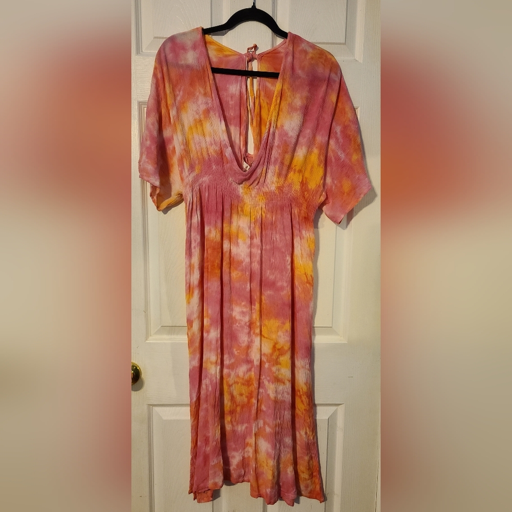 NWT Sol & Sea Long Maxi Tie Dye Dress L